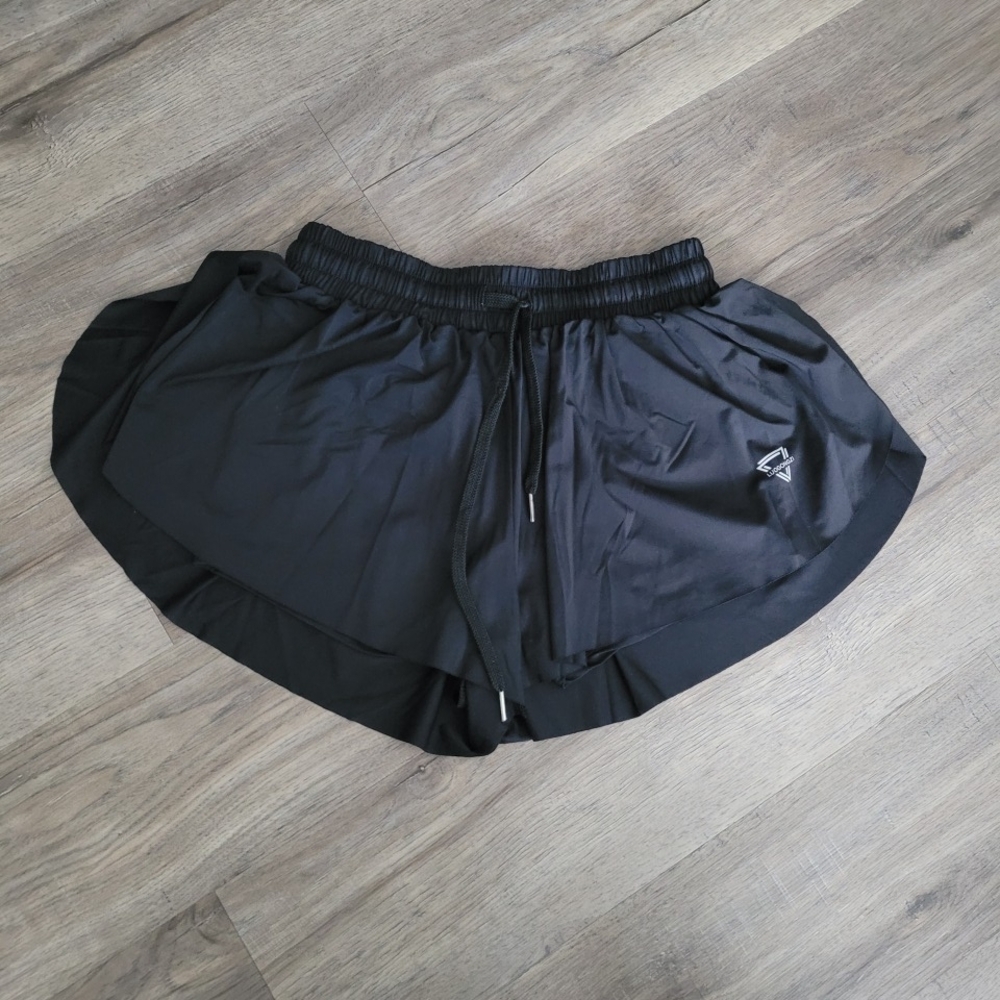 Black Women's Athletic Skorts with Drawstring